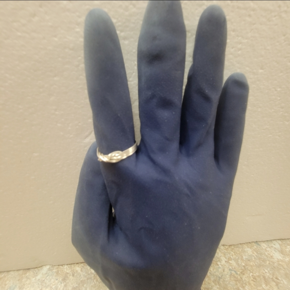 Silver Wire Wrapped Infinity Bow Ring - image 2